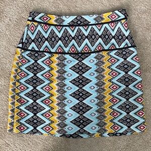 LOFT Multicolor Geometric Pencil Skirt
